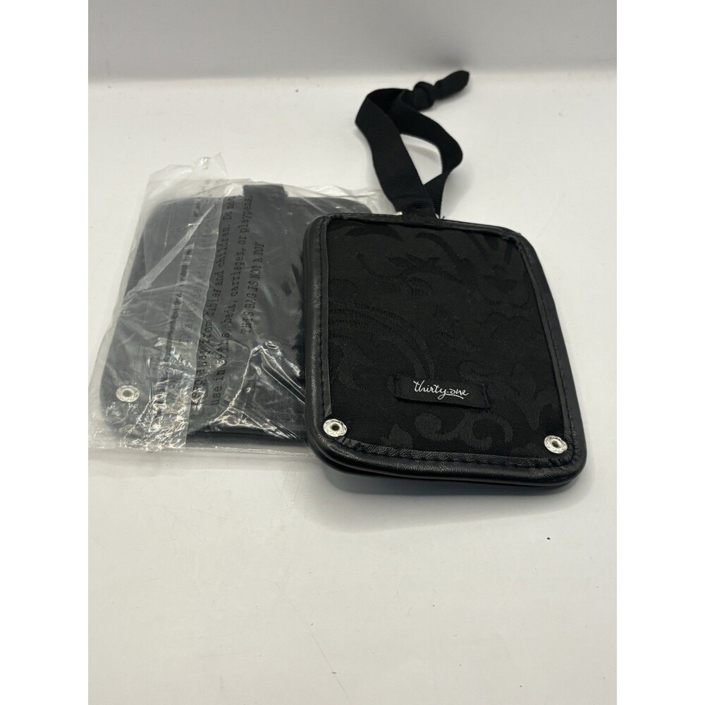 Lot of 2 Thirty One 31 Luggage Tags Black Parisian Jacquard